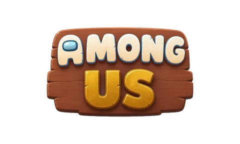 Among Us logo in premium gold style