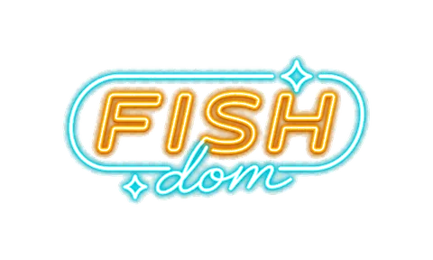 Fishdom logo in premium gold style