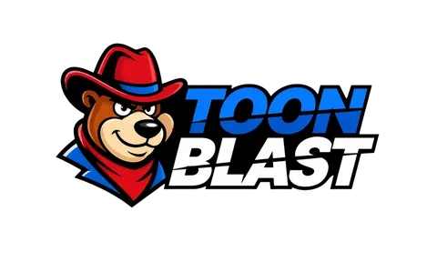 Toon Blast logo in premium gold style
